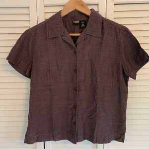 Vintage Patagonia Pataloha‎ Womens 8 Shirt Deep Plum Tencel Organic Cotton 2002